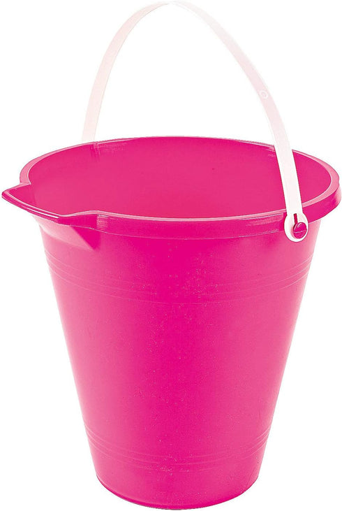 Fun Express Pink Sand Bucket - Active Play Beach Toys - 1 Piece - Toys