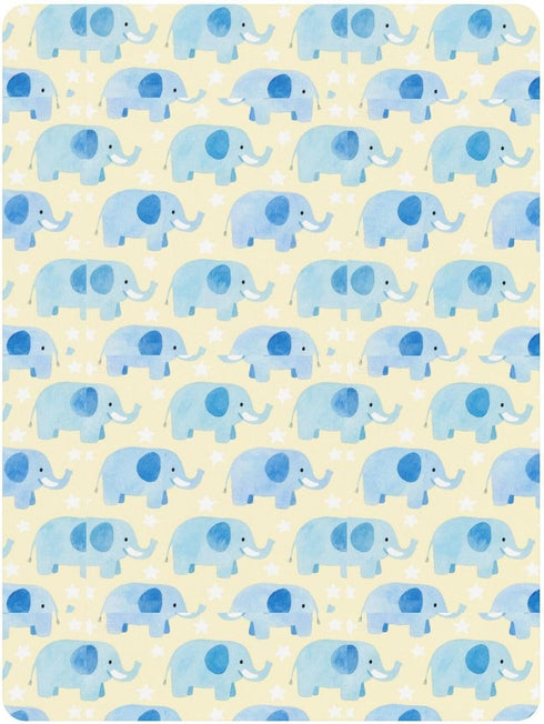 miaozhen 1 Pack 52x28 Cotton Crib Sheets for Baby Boys Girls Soft Comfy Cute Animal Blue Elephants Crib Mattress Sheet