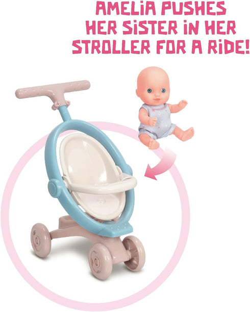 Dolls,16 Inches Set 3+ Mother Love Walking Interactive Baby Dolls with Stroller & Sister, Baby Dolls with Hair, Singing