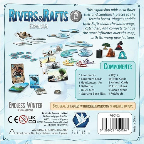 Endless Winter Paleoamericans Rivers & Rafts Board Game Expansion | Prehistoric Strategy Game for Ages 12+