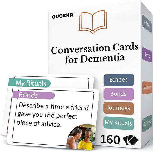 QUOKKA Conversation Cards for Seniors 160 Memory Card Game Alzheimer's Dementia Activities