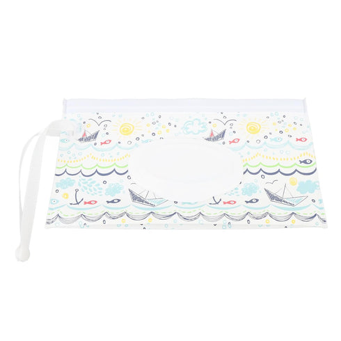 Travel Baby Wipes Case, Lightweight EVA Flip Open Design, Pull Out Wipes Bag for Home Travel Daily Use, Printed
