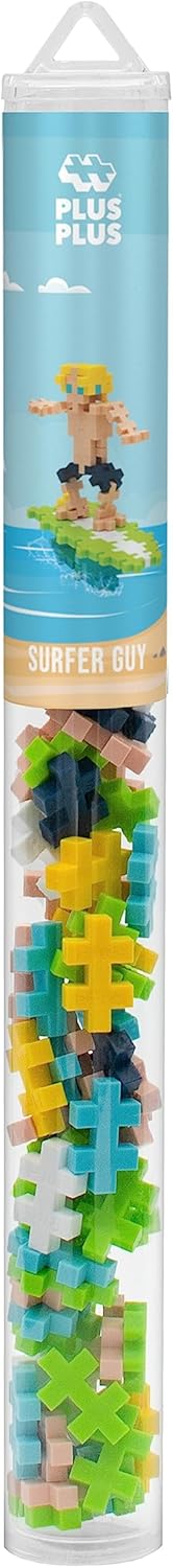 PLUS PLUS Surfer Guy, 70 Piece Construction Building Toy, Interlocking Mini Puzzle Blocks for Kids