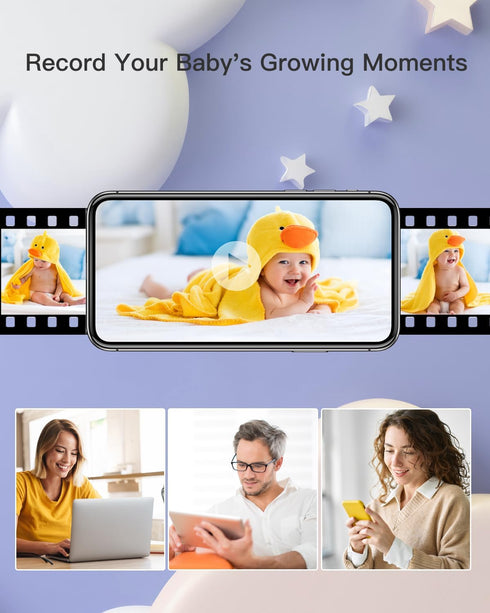 ARENTI 2K/3MP 6, (D3) Baby Camera Monitor, WiFi Smartphone App, Super Night Vision, Crying Detection, Auto Tracking