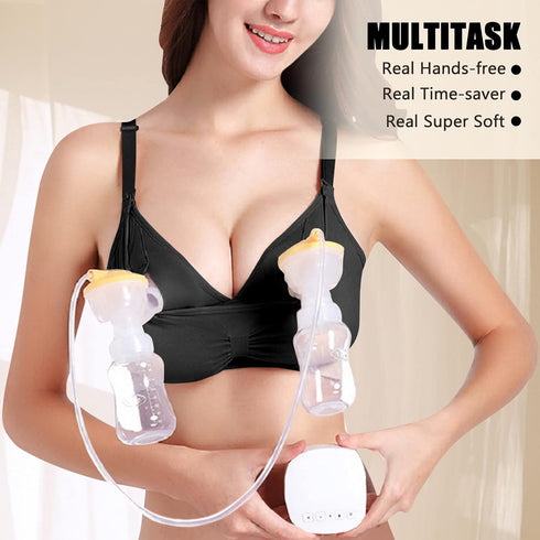 4HOW Wireless Hands-Free Nursing Bra for Large Bust - Pumping Bra