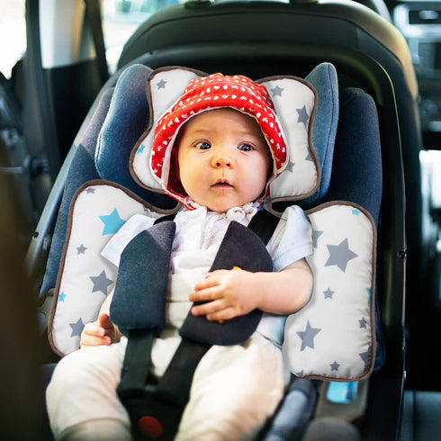 KAKIBLIN Toddler Head and Body Support Pillow for Car Seats and Strollers - Gray Star Design