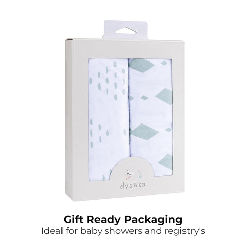Pack 100% 2 Pack Set Ely's & Co. N Play Fitted Playard Sheets - Breathable Jersey Knit Cotton - Unisex Mini Crib