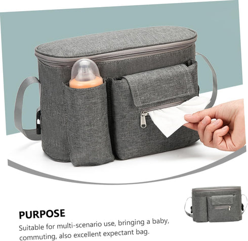 Mummy HANABASS Multi Functional Bag for Stroller Versatile Diaper Pouch Organizer for Supplies for Travel and Nursery