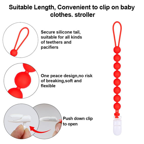Set 3 Baby Food Grade Silicone Carrier Vehicle Teether Toy with Pacifier Clip Holder,Teething Toys Gift for Months+