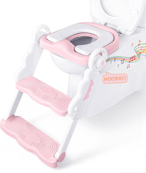 bebeleh Musical & Sound Toddler Potty Training Seat w/Step Stool Ladder -