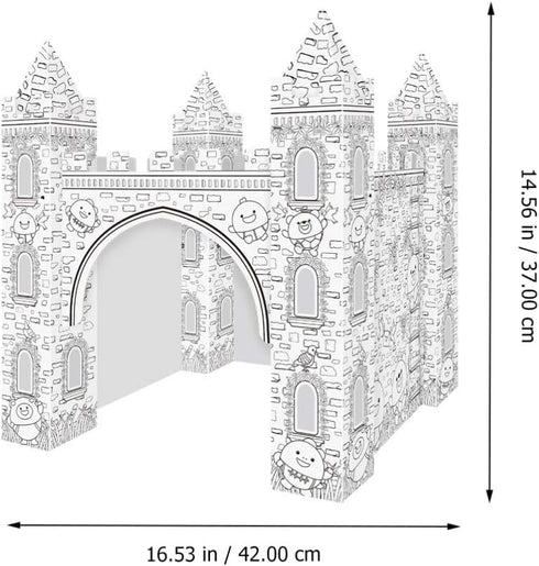 1 Set 3D EXCEART Colorizing Castle Paper Fairy Tale Castle Paintable Cardboard Castle Kids Art Craft Supplies