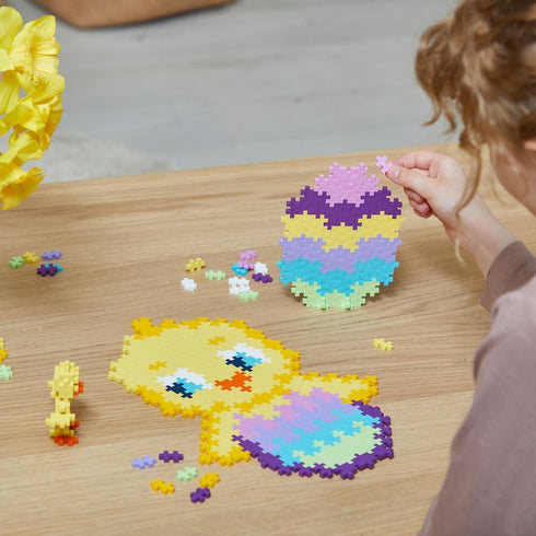 PLUS PLUS - Puzzle by Number - 250 Piece Chick - Construction Building Stem/Steam Toy, Interlocking Mini Puzzle Blocks for Kids