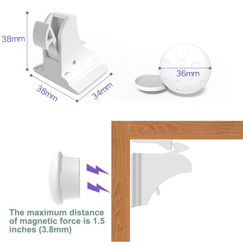 Magnetic Cabinet Locks for Baby Proofing, Child Safety Magnet Drawer Lock (8 Locks + 2 Key) for Cupboard Safety