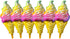 6 Pack Rainbow Ice Cream Cone Balloon Candies Sweetmeat Food Party Supplies For Birthday Wedding Baby Shower, Big Ice