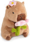 CHDBLOCK Flower Capybara Plush, Cute Capybara Plush Pillow Kawaii Flower Stuffed Aniamls