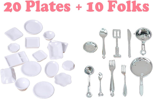 150Pcs Miniatures Food Drinks Bottles Doll House Accessories - 1:12 Playset for Pretend Play Kitchen Game