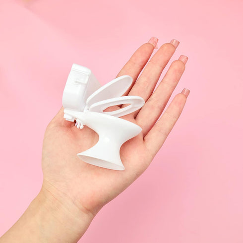 2 Pieces Mini Toilet Seat Toy, Doll House Furniture Miniature Classic Bathroom Accessories (White)