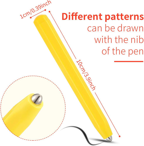 Outus 3 Pieces Replacement Stylus Magnetic Drawing Pen Magnet Replacement Pens for Magnetic Drawing Board Magnapad A to Z and Numbers 0 to 9, Yellow