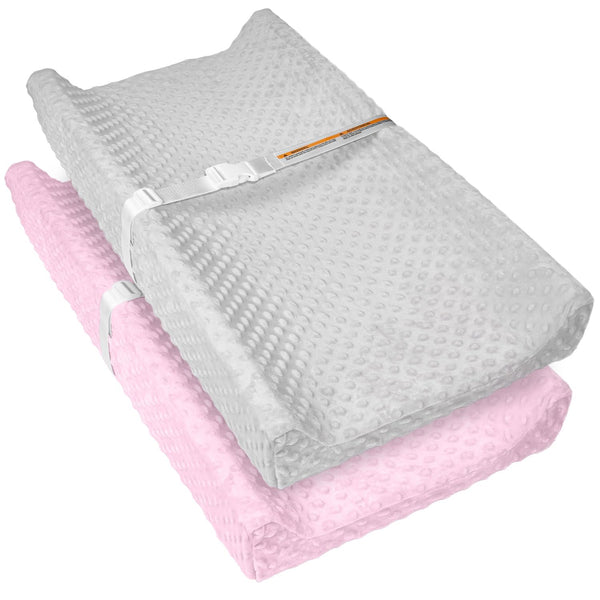 2 Pack Baby Changing Pad Covers, Super Soft Plush Dot Diaper Changing