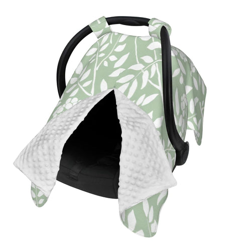 Hcpwzrf Chic Botanical Sage Green Foliage Baby Car Seat Cover & Nursing Cover