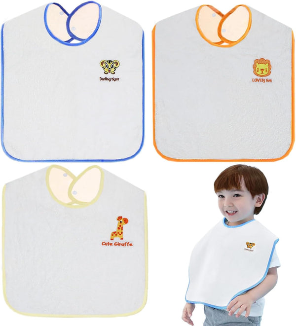 Baby Bibs 13"x19” - Waterproof Bibs for Kids 1-6 Years