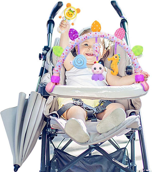 Caterbee Purple Travel Arch Bassinet Toys - Engaging Activity Toy Bar for Baby