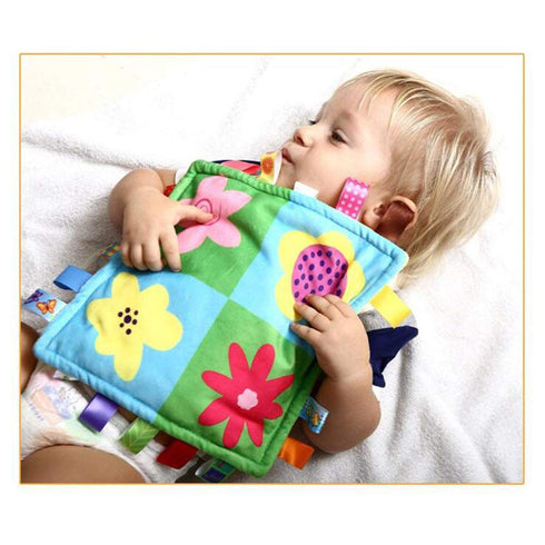 Colourful Baby Tag Soft Touch Plush Blanket, Comfortable Security Gift for Baby, Toddler, Child