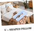 U-Shape Pregnancy Support Pillow Case Multi-Functional Body Cushion Cover for Side Sleeping Durable Washable Sky Blue