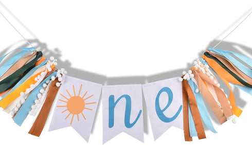 High Chair Banner 1st Happy Birthday Banner Boy, First Birthday Sun Highchair