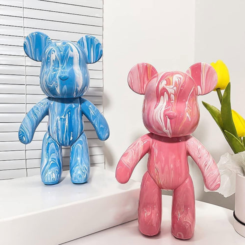 SOUFEEL DIY Fluid Bear Painting Kit, Teddy Bear Creative Home Decoration Handmade Doll for Birthday Gift