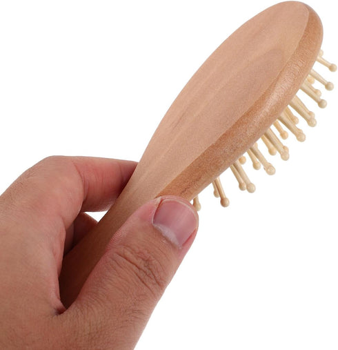 Set Hairbrush and Comb for Boys with Soft Wool Bristles, Beech Wood Handle, Grooming Kit for Newborn Scalp Care