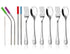 15 Pieces Toddler Kids Utensils Set, Stainless Steel Safe Baby Utensils, 3 Toddler Forks, 3 Toddler Spoons