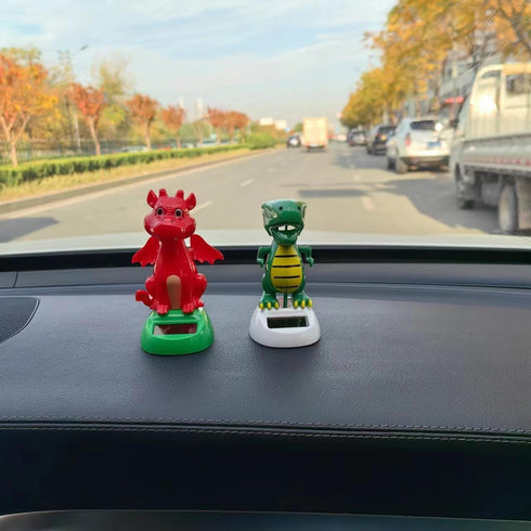 Green Solar Powered Dancing Dinosaur Decoration Gift, Swinging Dancer for Desk and Dashboard Home Decor
