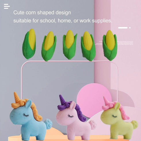 Mini Food Erasers, 100Pcs Mini Corn Erasers, Funny Vegetable Shape Pencil Erasers for Party Favors, Classroom Rewards,