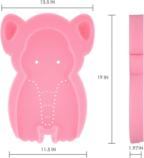 FIABC 1Set) Soft Infant Bath Sponge Elephant Baby Bath Mat Newborn Comfy Foam Skid-Proof Cushion (Pink