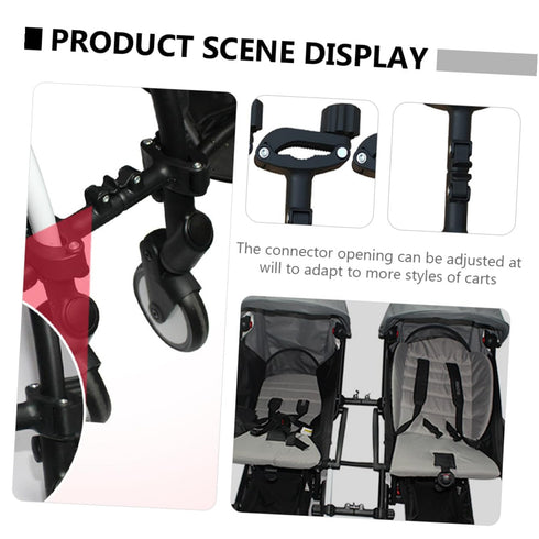 LOORGVEL Adjustable Stroller Connector for Twins Pushchair Accessory Iron Plastic Construction Lightweight Detachable