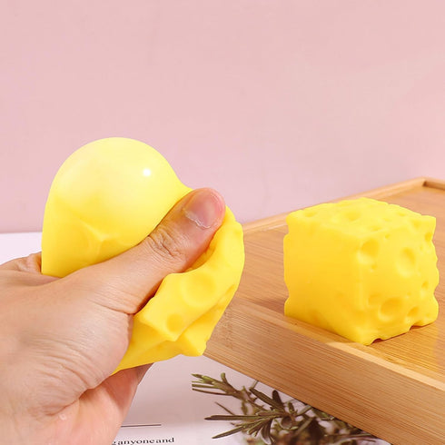 Generic 2 Pack, Jumbo Cheese Squishy, Large Cube Block, Slow Rising, Stress Relief, Sensory Fidget Toy, Yellow, Soft