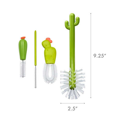 4 Count Boon Cacti Replacement Baby Bottle Brushes - Includes Bottle Cleaner Brush, Straw Cleaner Brush, Nipple Brush