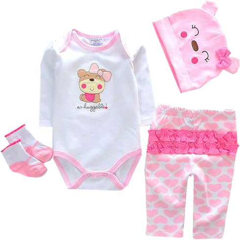 Reborn Dolls Baby Clothes Pink Outfits for 20"-22" Reborn Doll Girl Clothing Sets