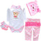 Reborn Dolls Baby Clothes Pink Outfits for 20"-22" Reborn Doll Girl Clothing Sets