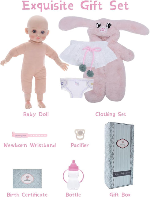 15 Inch 3+ Baby Dolls, Realistic Soft Body Baby Doll Real Life Baby Dolls with Accessories, for Year Old Girls, Pretend