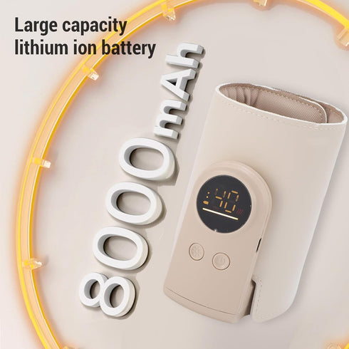 RiToEasysports Bottle Warmer, Cordless Wrap Portable LED Display Fast Milk Warmer Cover for Baby Breastmilk