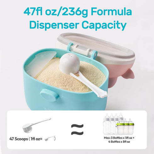 NCVI Baby Formula Dispenser On The Go, Formula Container To Go, Formula Holder for Travel, Outdoor Picnic with Baby