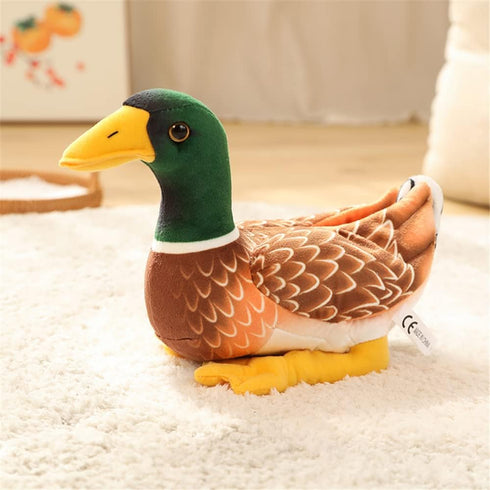 Realistic Mallard Duck Plush Stuffed Animal Toy, Gift for Kids (Green)