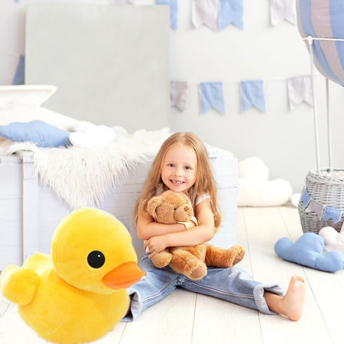 Bansusu 30CM Plush Yellow Duck, Soft Stuffed Animal Toy for Kids Birthday