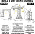 PANPAPA 273pcs 3 1 Set,Erector Sets 8-12,DIY Metal Building Toys, in Tower Crane & Frame Crane & Windmill Metal Model