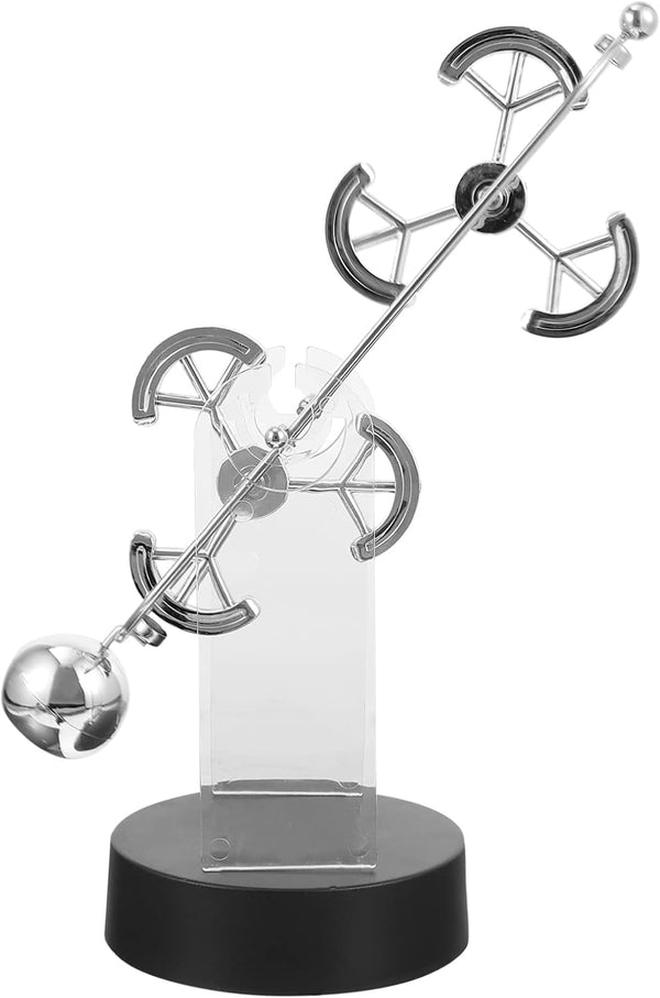 HEALLILY Perpetual Motion Desk Toy, Silver Iron Home Office Decor, Science Gift for Kids and Adults
