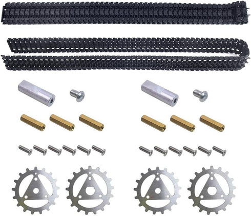2PCS Robot Car Crawler Tank Treads Tracks, 95cm with Gear for DIY Project (Idler Wheels Not Included)