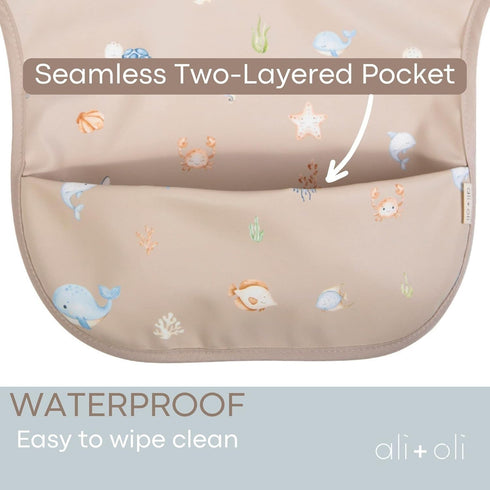Ali+Oli Smock Bibs for Babies, BPA-Free Oeko-Tex Certified, Toddler Bibs Ages 6m+