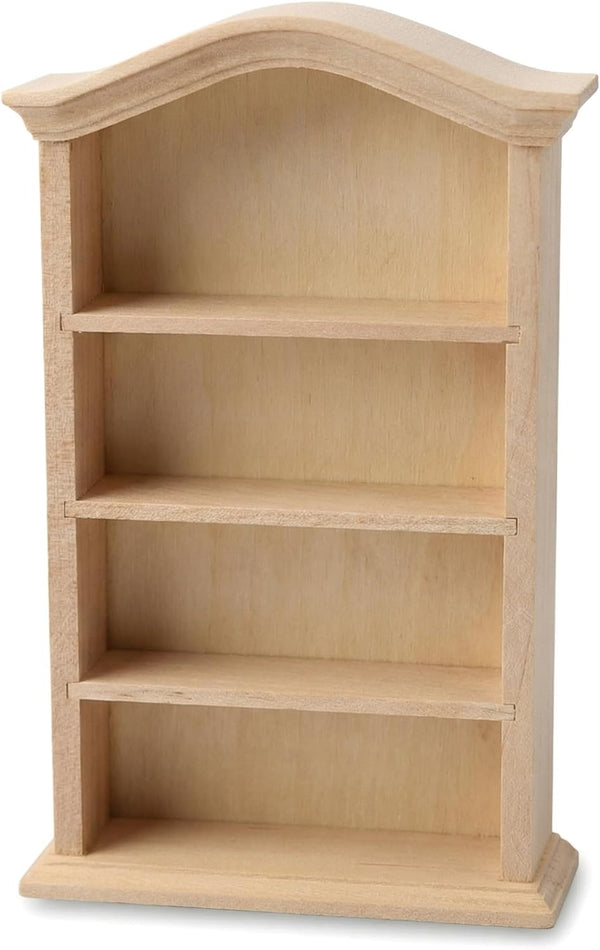 Dollhouse Wooden Bookshelf, 1/12 Mini Furniture Doll Display Case Miniature Cabinet Shelf